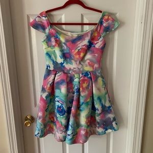Watercolor floral dress